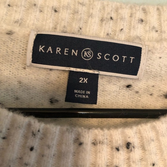 Karen Scott Women's Plus Size Sequin Reindeer Sweater Gray Multi Size 2X, NWT - Picture 3 of 6